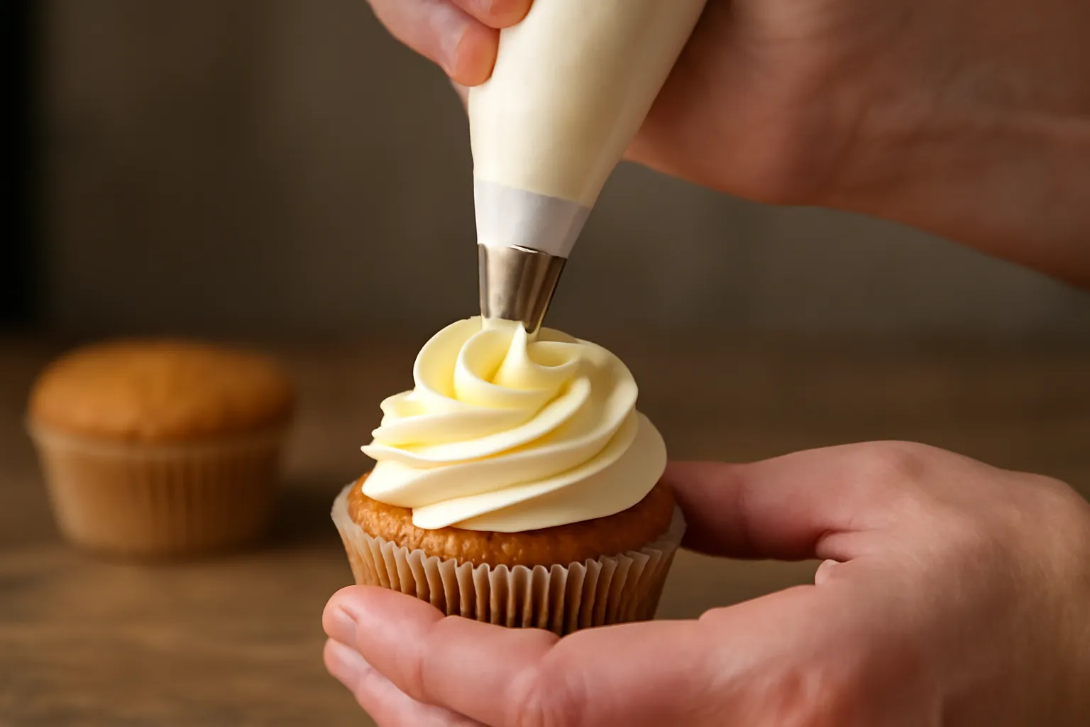 Tay cầm túi bắt kem tạo hình xoáy lên bánh cupcake